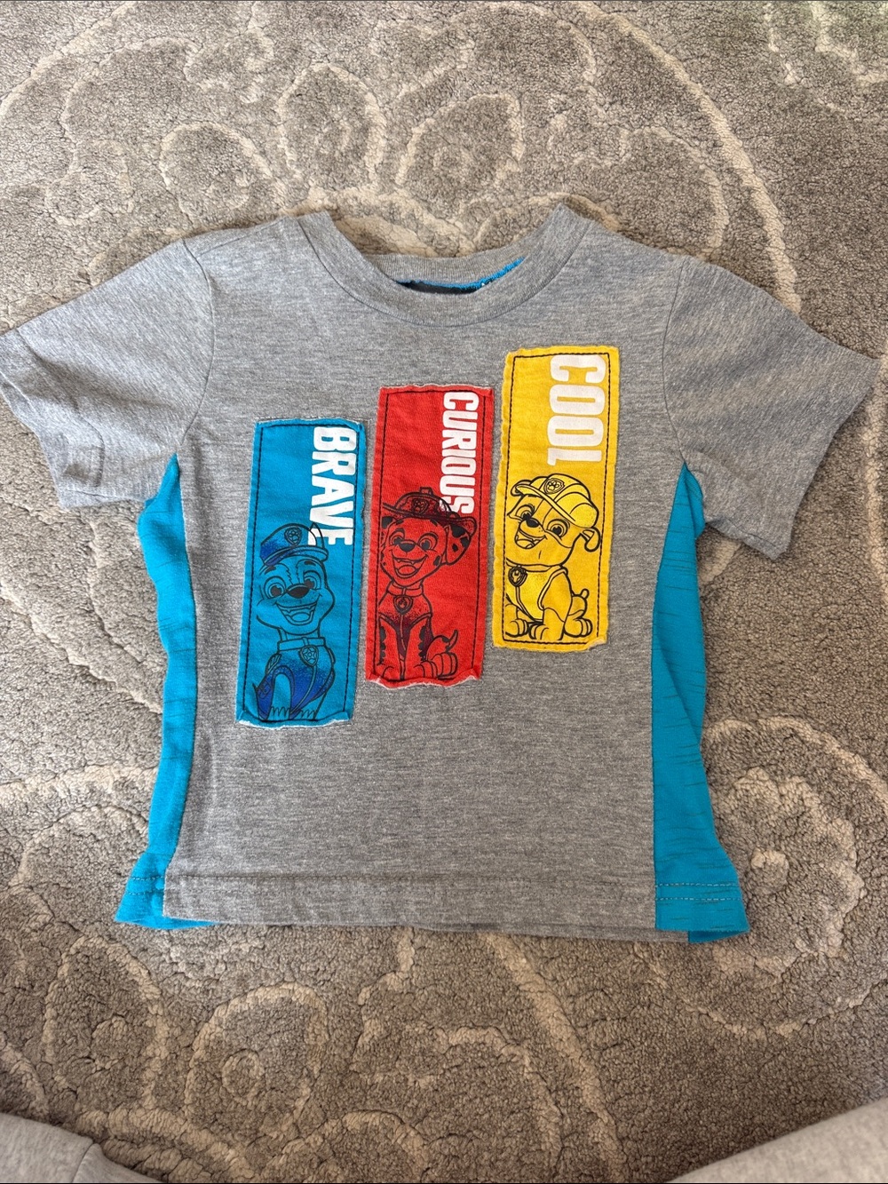 Paw Patrol Grey Tee with Blue, Red & Yellow Character Panels